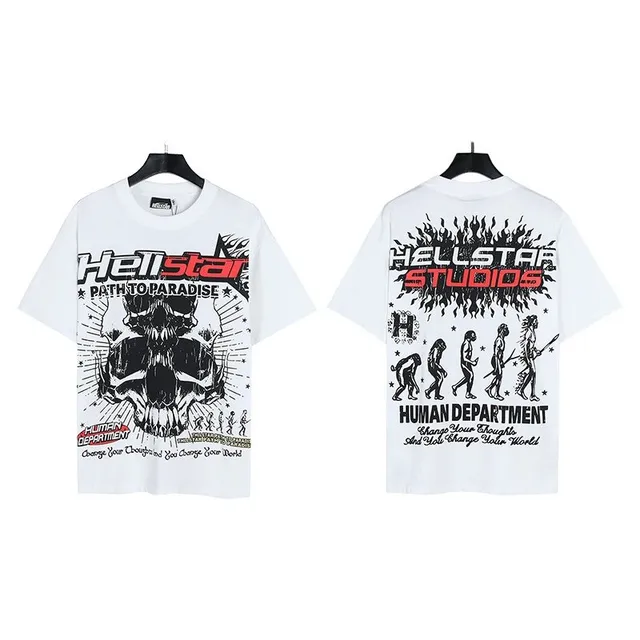 Graphic Tee Hellstar x Human Department Skull & Evolution Print