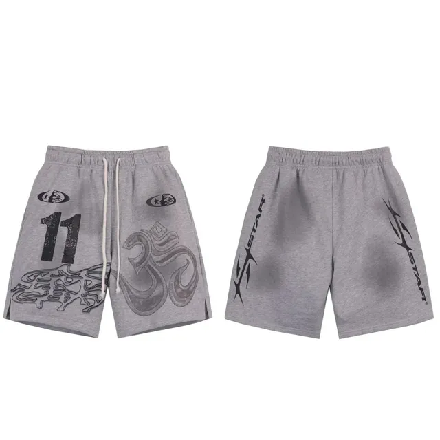 Hellstar Graphic Shorts Om Symbol & Number 11 Print