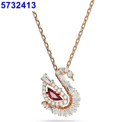 Swarovski Swan Pendant Crystal-Embellished