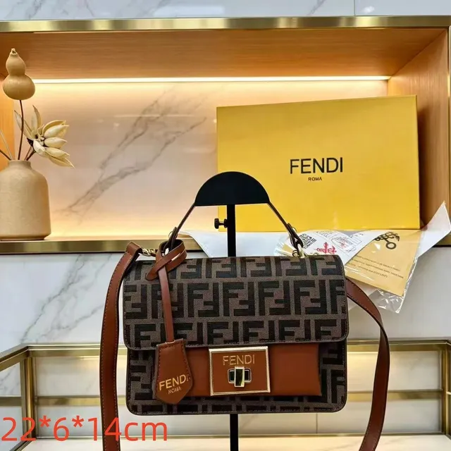 Fendi Baguette FF Logo Canvas