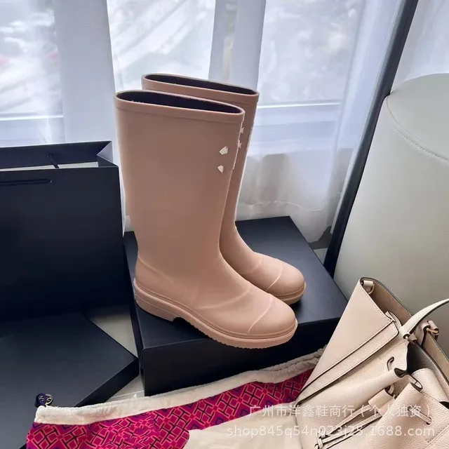 Tory Burch Rain Boot Logo-Embellished