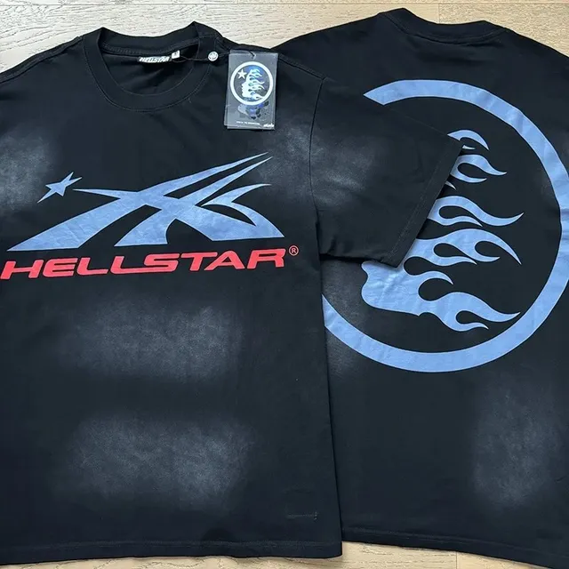 Hellstar Graphic Tee Flame Logo Black