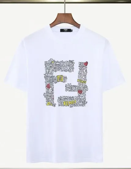 Fendi Graphic Tee Doodle Logo Print