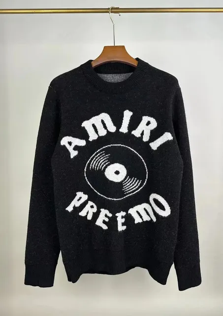 Amiri Knit Sweater Vinyl Record Logo