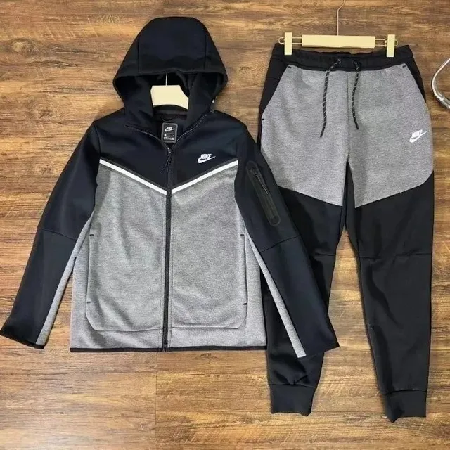 black and dark gray suit