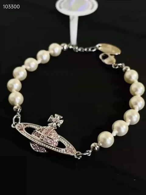 Vivienne Westwood Orb Pearl Bracelet Crystal-Embellished