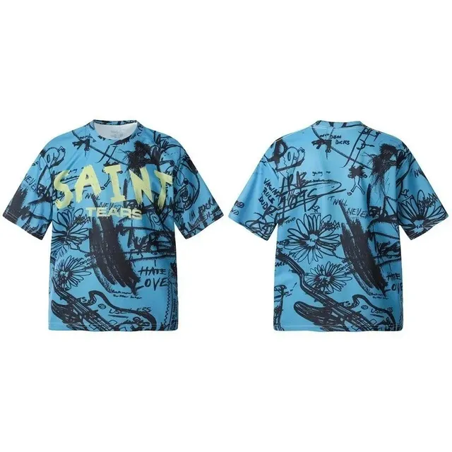 Saint Laurent Graphic Print T-Shirt All-Over Sketch Print