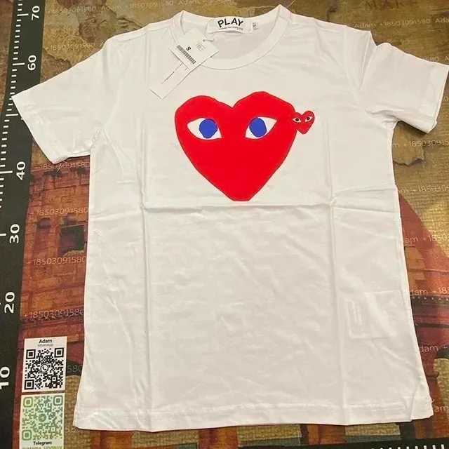 Comme des Garçons Heart Tee Red Heart with Eyes