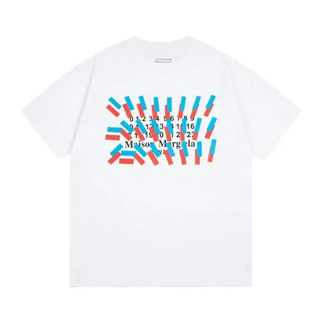 Maison Margiela Graphic T-Shirt Numbers and Bars Print