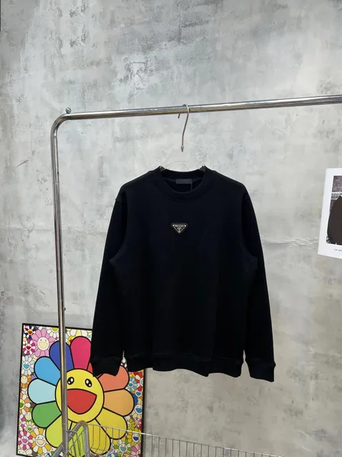 Prada Crewneck Sweatshirt Triangle Logo