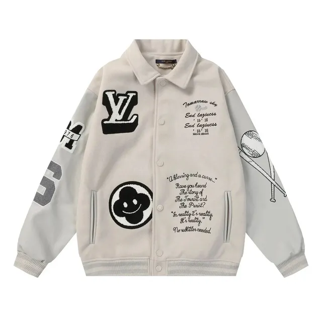 Louis Vuitton Varsity Jacket Embroidered Logo and Graphic