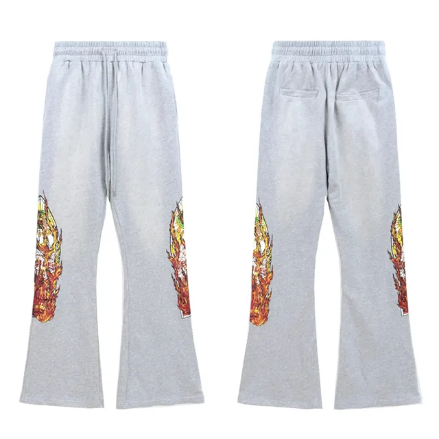 Hellstar Flared Sweatpants Flame Print