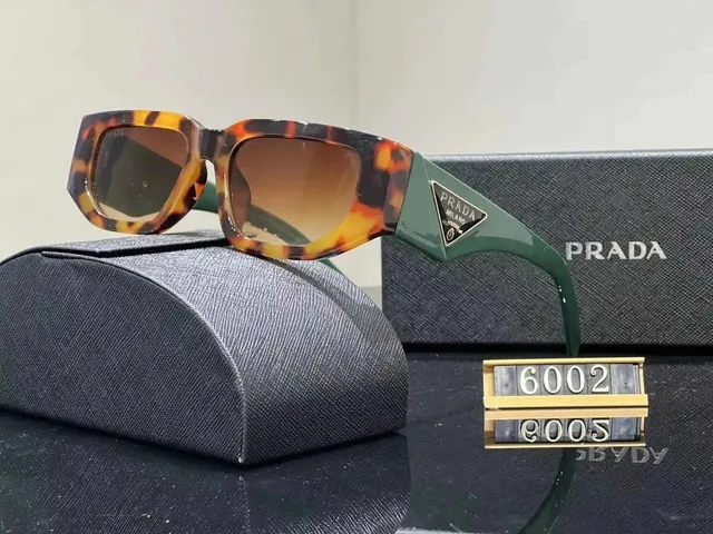 Prada Sunglasses Tortoiseshell Frame with Green Temples