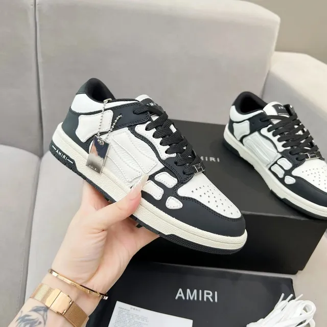 Amiri Low Top Sneaker Bone and Black