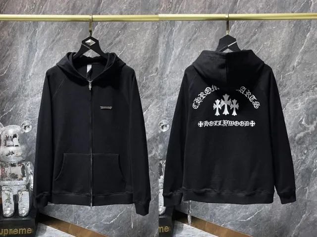 Chrome Hearts Zip-Up Hoodie Hollywood Cross
