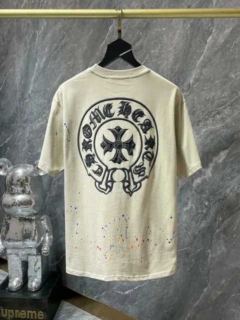 Chrome Hearts Graphic Tee Cross Logo with Paint Splatter