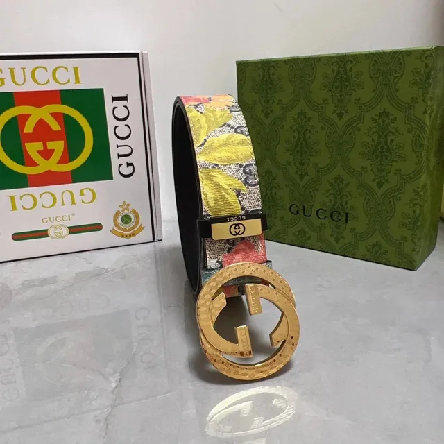 Gucci GG Marmont Belt Floral Print