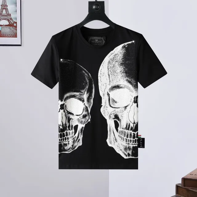 Philipp Plein Skull Graphic T-Shirt Crystal Skull Print