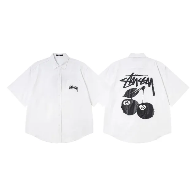 Stüssy Short-Sleeve Button-Up Shirt 8-Ball Cherry Print