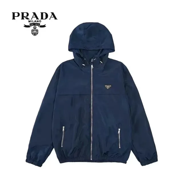 Prada Hooded Windbreaker Navy