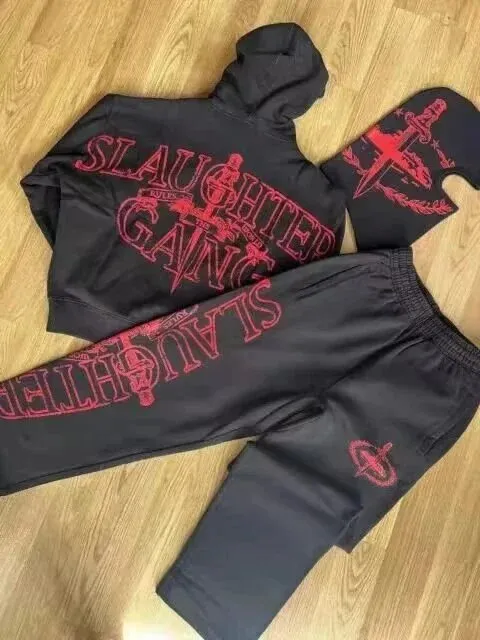 Hoodie and Joggers Set Slaughter Gang Logo