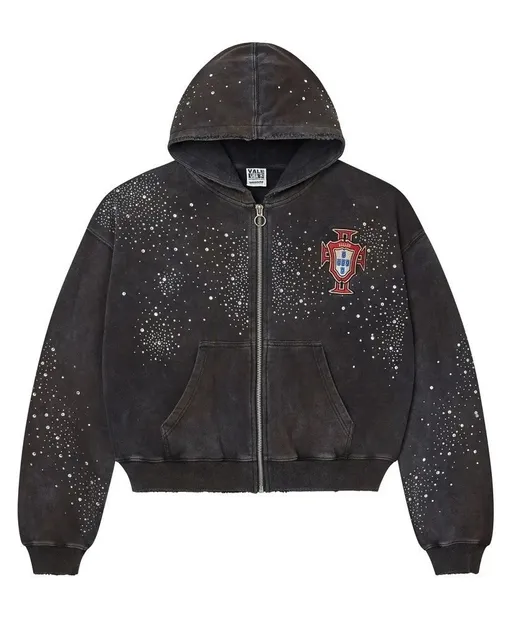 Vale Forever × Portugal National Team Zip-Up Hoodie Portugal Crest Embellished