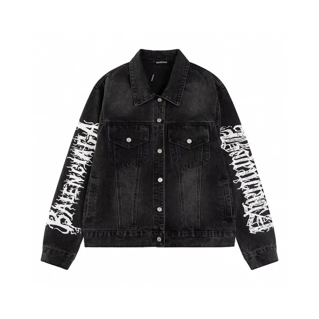Balenciaga Denim Jacket Logo Sleeve