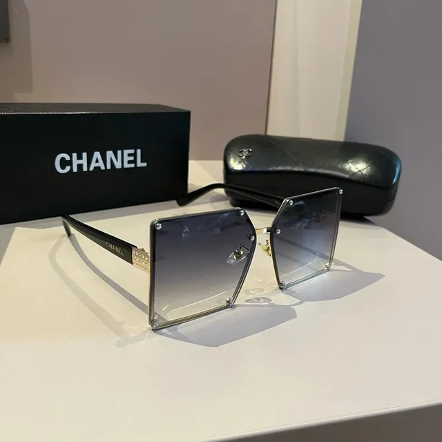 Chanel Square Sunglasses Gradient Lens with Crystal Accents
