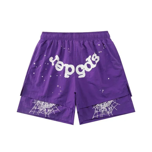 Sp5der Layered Shorts Spiderweb Print