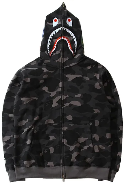 BAPE Shark Hoodie Black Camo