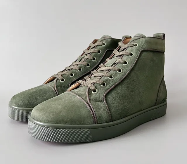 Christian Louboutin Louis Junior Olive Suede