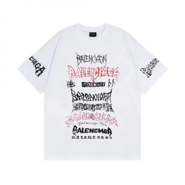 Balenciaga Graphic Tee Multi-Logo Print