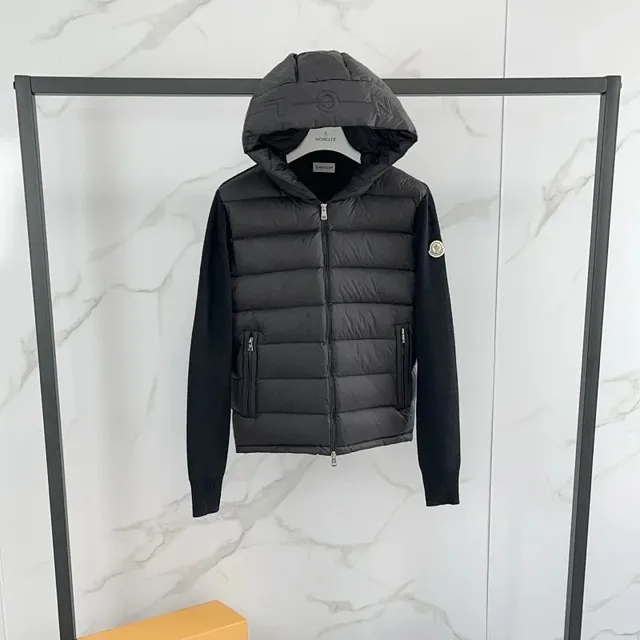Moncler Hybrid Hooded Vest Knit Sleeve