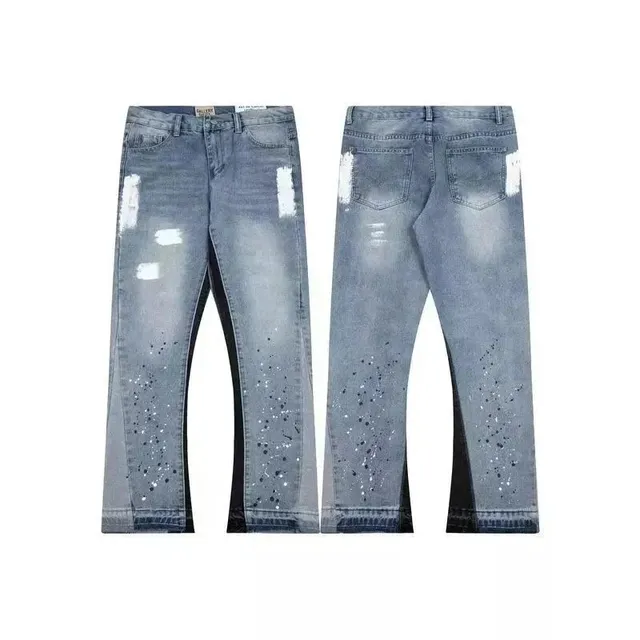 Gallery Dept. Distressed Flare Jeans Paint-Splatter & Patchwork