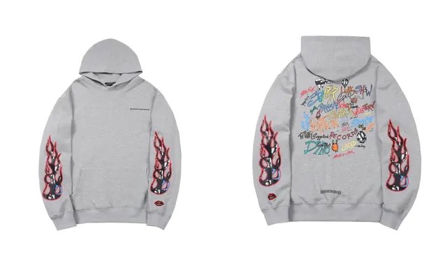 Chrome Hearts Hoodie Flame Print Graphic