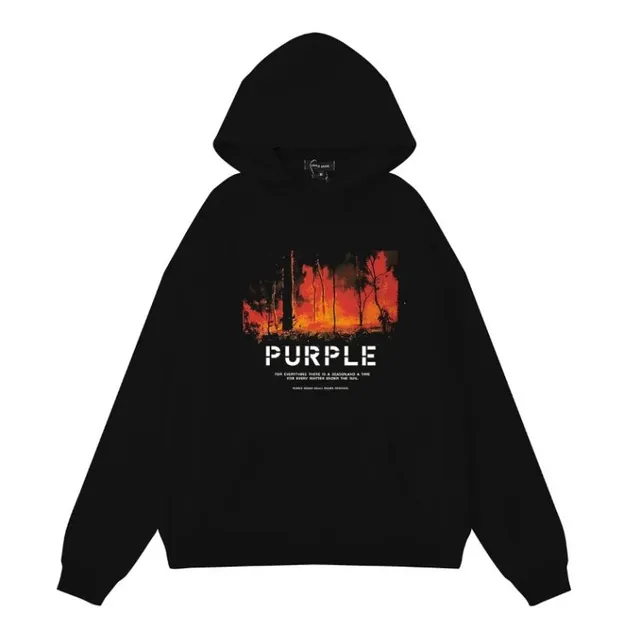 Purple Brand Hoodie Forest Fire Graphic