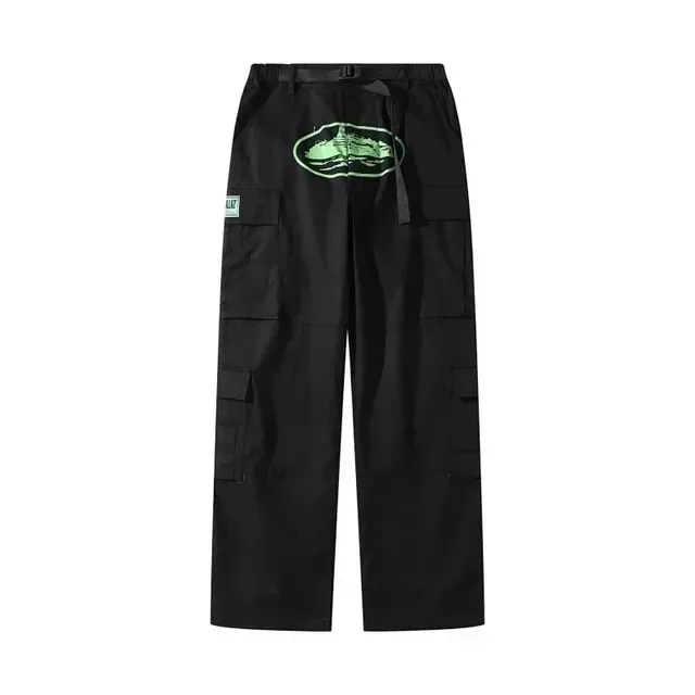 Broken Planet Cargo Pants Neon Green Logo