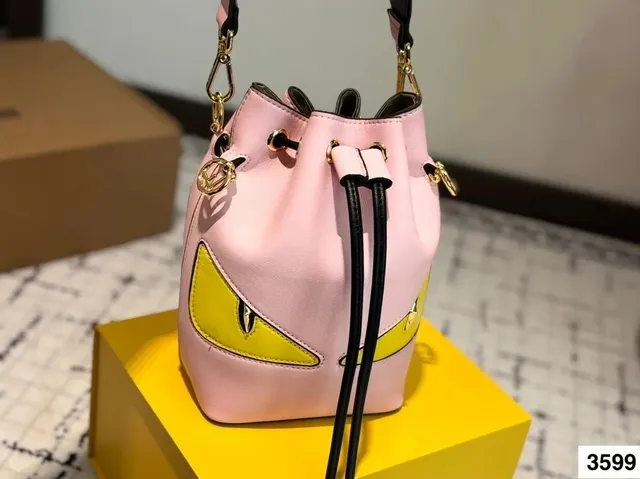 Fendi Monster Bucket Bag Pink with Yellow Eyes