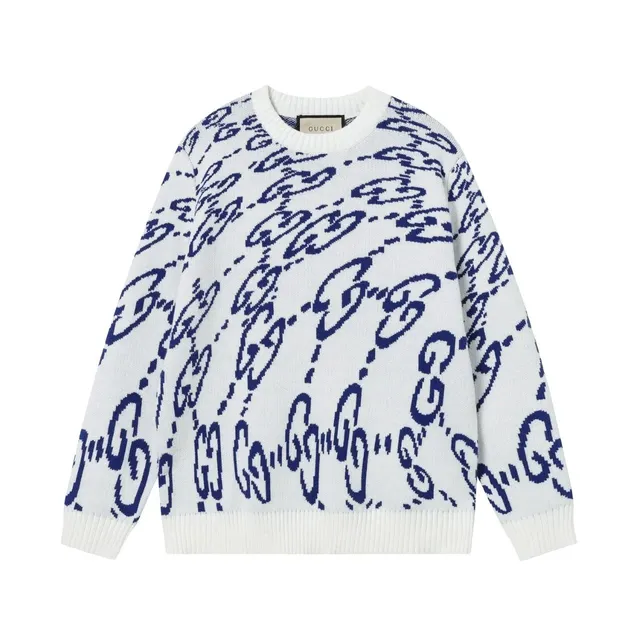 Gucci GG Knit Sweater Intarsia Logo Pattern