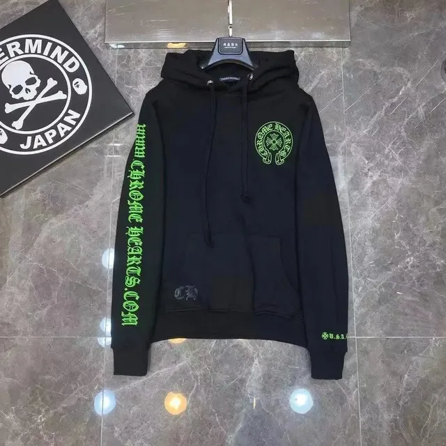 Chrome Hearts Hooded Sweatshirt Neon Green Logo Print