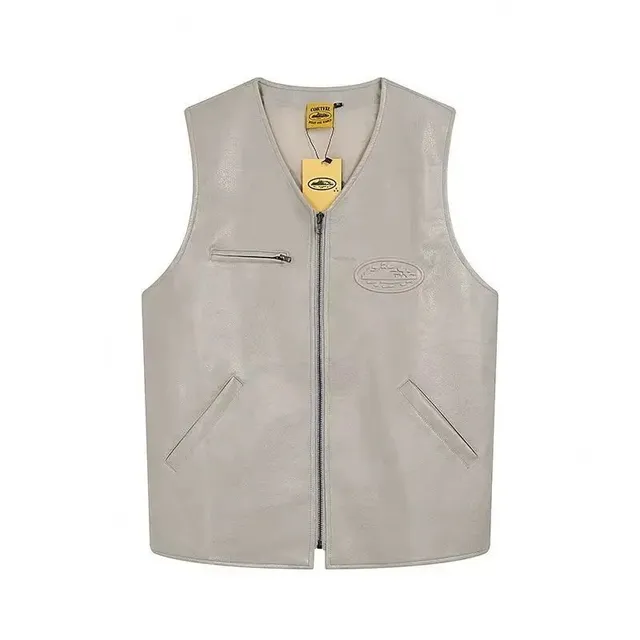 Chrome Hearts Leather Vest Embossed Logo