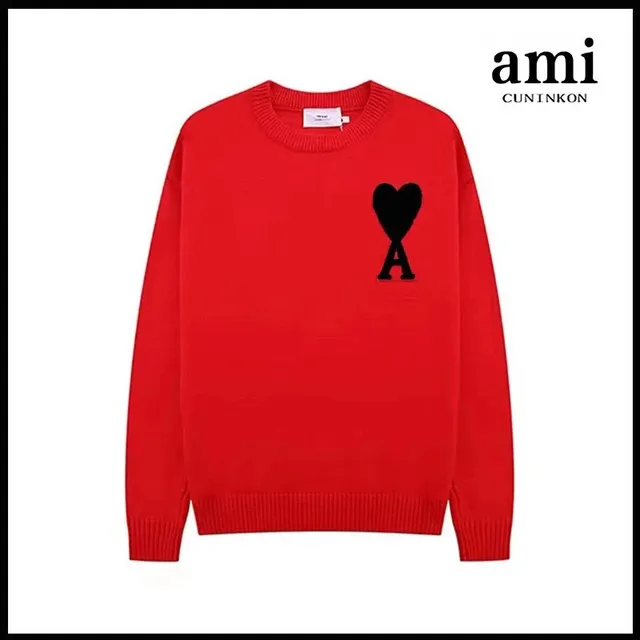 AMI Paris Heart Logo Sweater Black Heart A