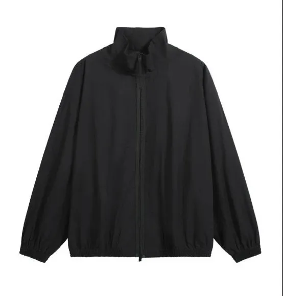 Acne Studios Zip-Up Windbreaker Jacket Solid Black