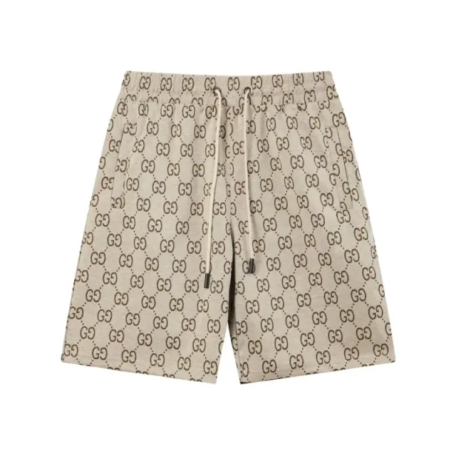 Gucci GG Monogram Shorts Beige Brown Print