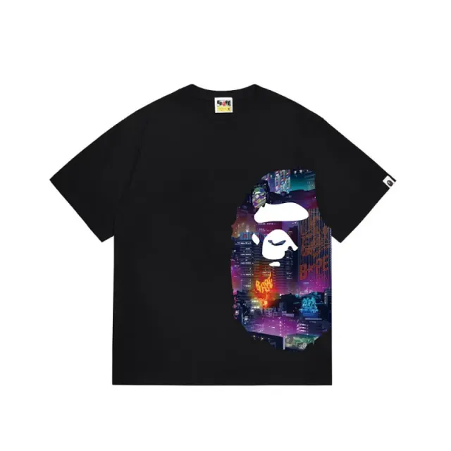 BAPE Ape Head Tee Neon City Print