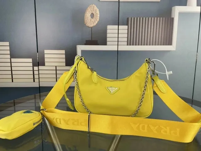 Prada Re-Nylon Shoulder Bag Vibrant Yellow