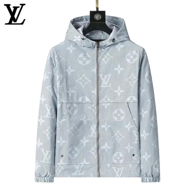 Louis Vuitton Monogram Mesh Hooded Jacket White Monogram Print