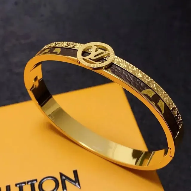 Louis Vuitton Bangle Monogram Canvas with Gold Hardware