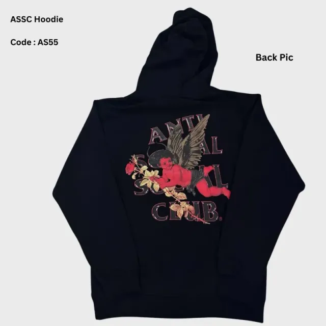 Anti Social Social Club Hoodie Cherub Rose Graphic