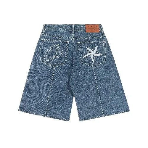Corteiz Denim Shorts Star Embroidery